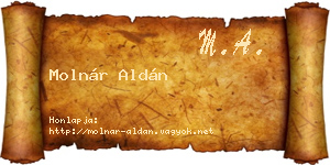 Molnár Aldán névjegykártya